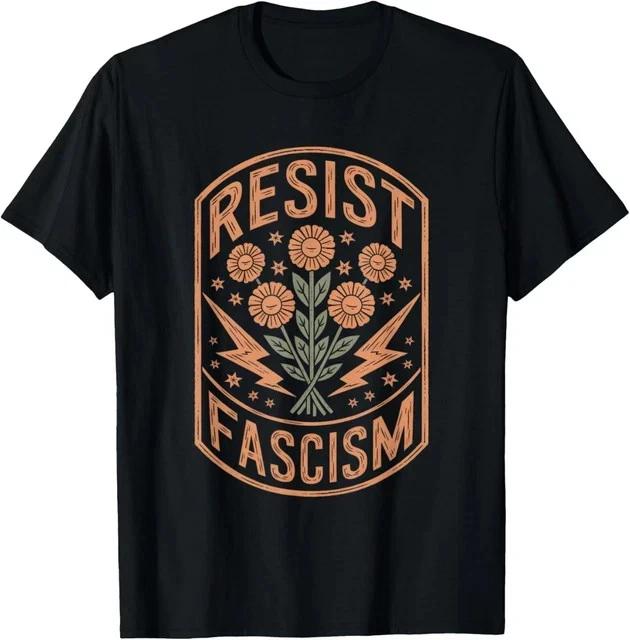 Resist Unisex Crew Neck Retro Pure Cotton T-Shirt L