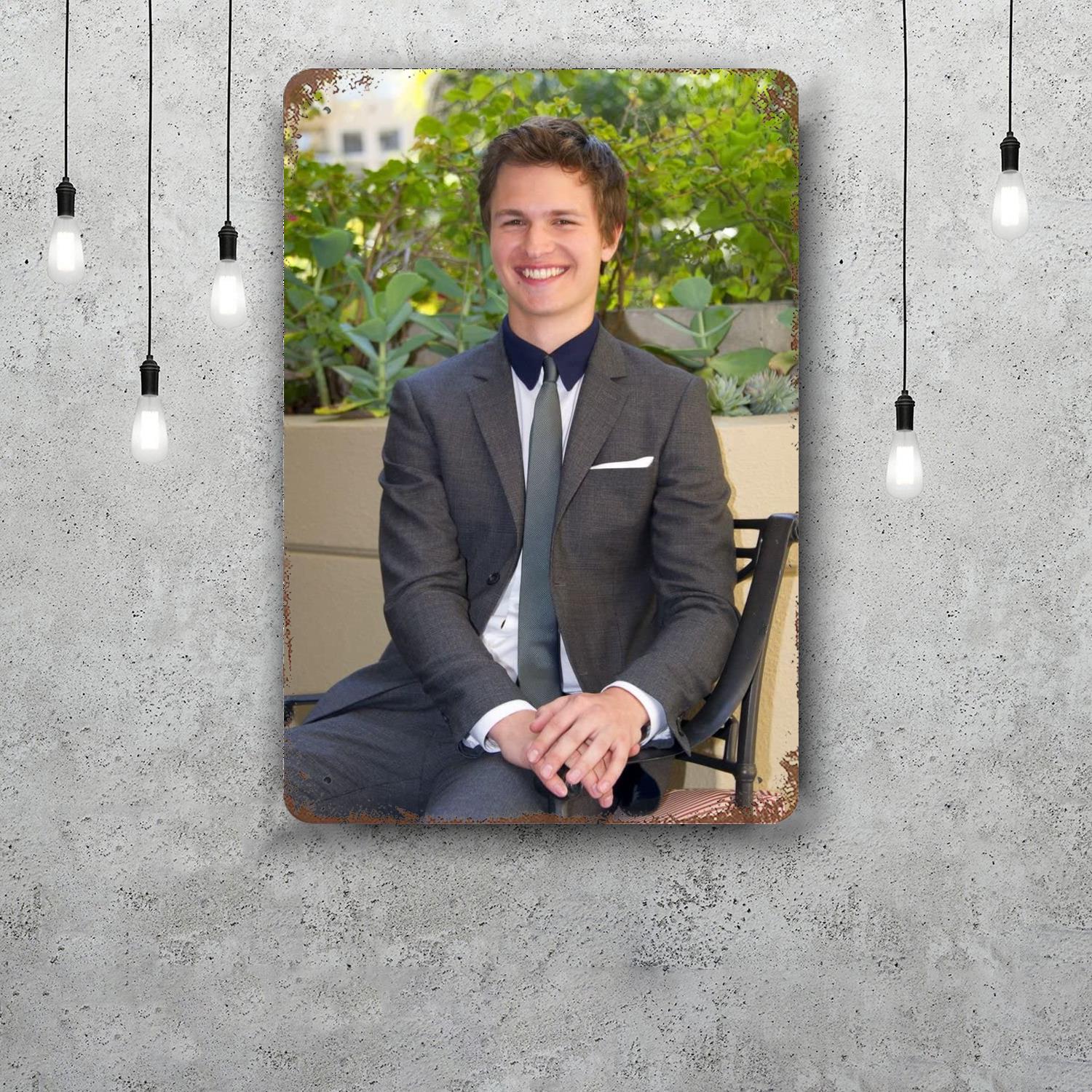 

ansel elgort Retro Vintage Tin Sign Poster Decorative Plaque Metal Plate Wall Decor 20x30cm（7.8x11.8inch）