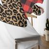 Valentine 'S Day Love Red Leopard Plaid Tulle Curtains For Living Room Decoration Modern Chiffon Sheer Voile Kitchen Curtain