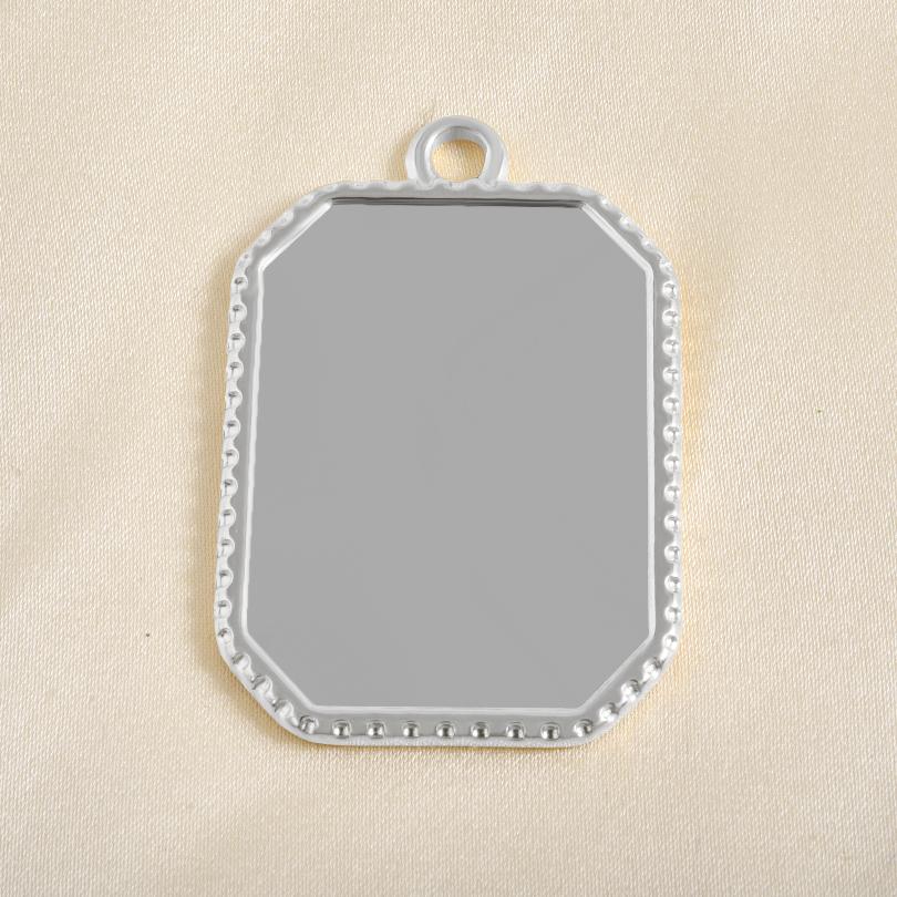 5pcs Round Rectangle Tray Blank Settings Cabochon Base Stainless Steel Pendant For Jewelry Making Supplies DIY Charm Accessories