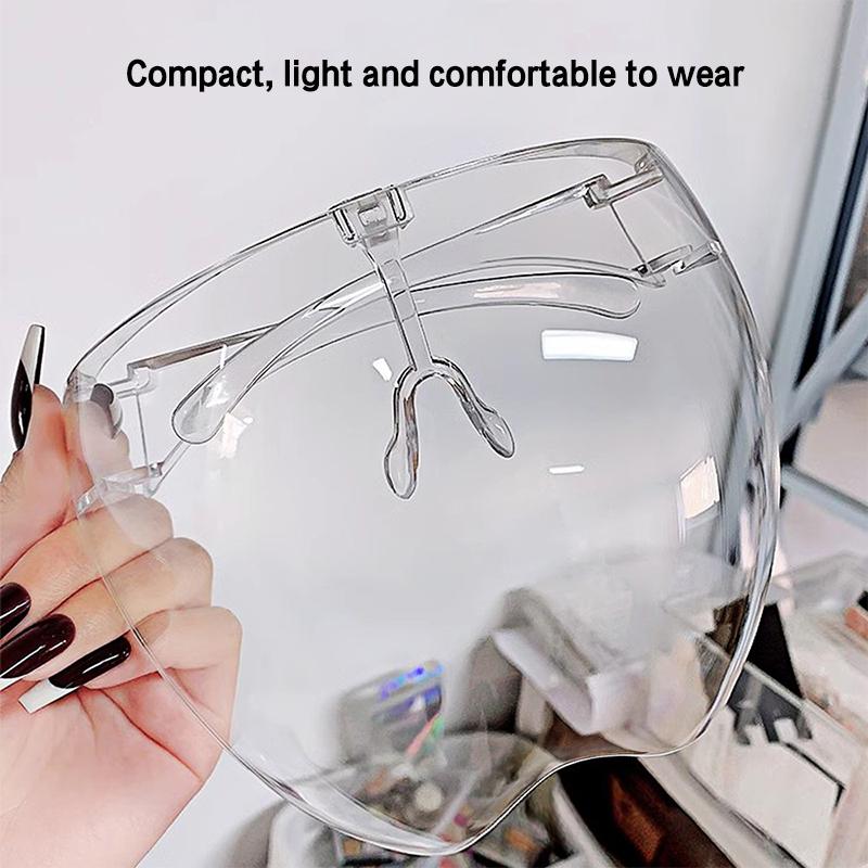 Transparent Anti-Fog Anti-Splash Protective Mask Full Face Covered Safety Sunglasses Protective Faceshield Glasses Sunglasses