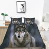 3D Wolf Print Pillowcase and Quilt Cover Full Size Bedroom Home Bedding Set Fashion Home Bedding Gift