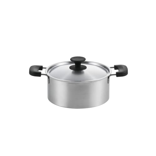 Maruyama Content CO3-20R, 20cm (6.5 Gal) Double-handled Pot with 2.9L Capacity, Graduated, Suitable for Induction and Gas Stoves, Stainless Steel, Wit