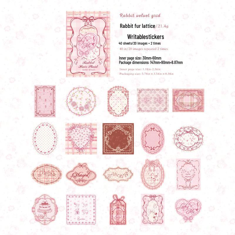 Sugar Poem Retro White Kraft Paper Sticker Pack - 40 Sheets for Journaling and Gift Wrapping