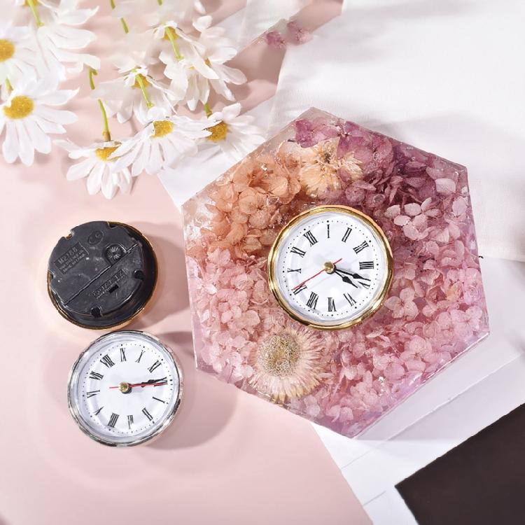Uhr Silikon Epoxidform Harzgussform für Blumen Schreibtisch Heimdekoration