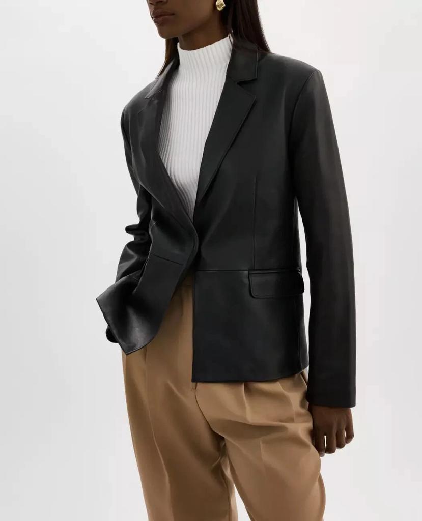 Blazer Stylish Formal Designer Real Lambskin Women Leather Party Handmade Black