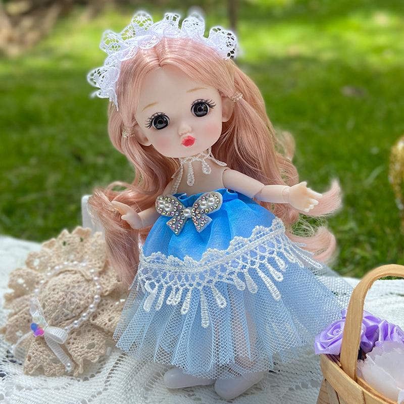 Bambola Moda Carina Non Tossica da 17 cm con Vestiti e Scarpe Articolata 13 Articolazioni Viso Carino Dolce Regalo di Compleanno per Bambini Giocattoli per Bambini Bambole Principessa