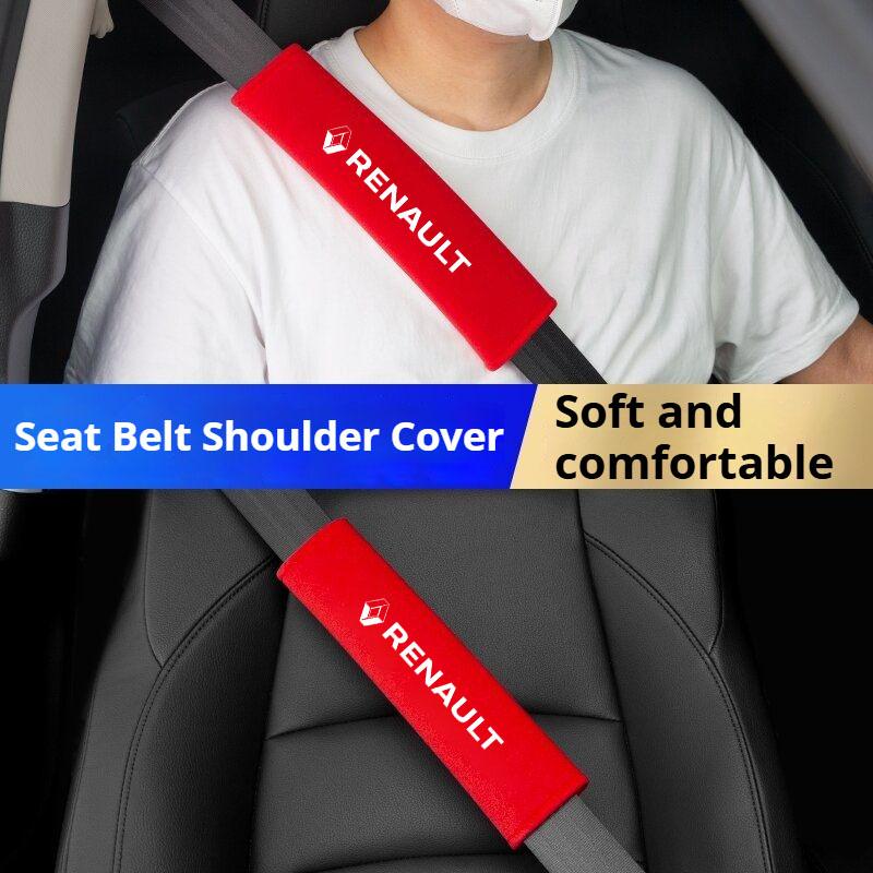 For Renault 2026 New Hub Caps 2pcs Suede Car Seat Belt Shoulder Protector Adjustable Shoulder Cover For Renault Clio Laguna 2 Me