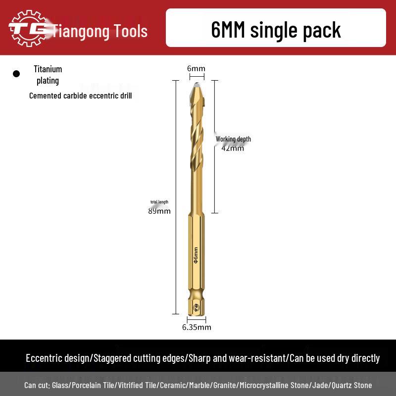 Tiangong Super Hard Tile & Concrete Drill Bit with Eccentric Tilt Head
