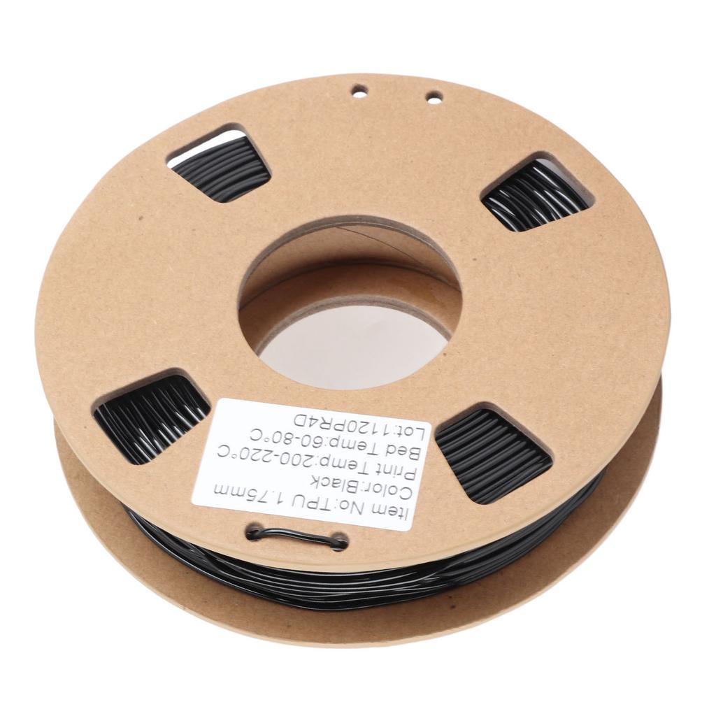 1.75mm TPU Filament Flexible 0.03mm Size Accuracy High Elasticity 250g Spool 95A 3D Printer Filament Black
