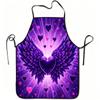 1pc Purple Winged Heart Romantic Print Apron, Durable and Easy To Clean, Adjustable Waistband, Polyester Material, for Kitchen Cooking, Gardening, Orc