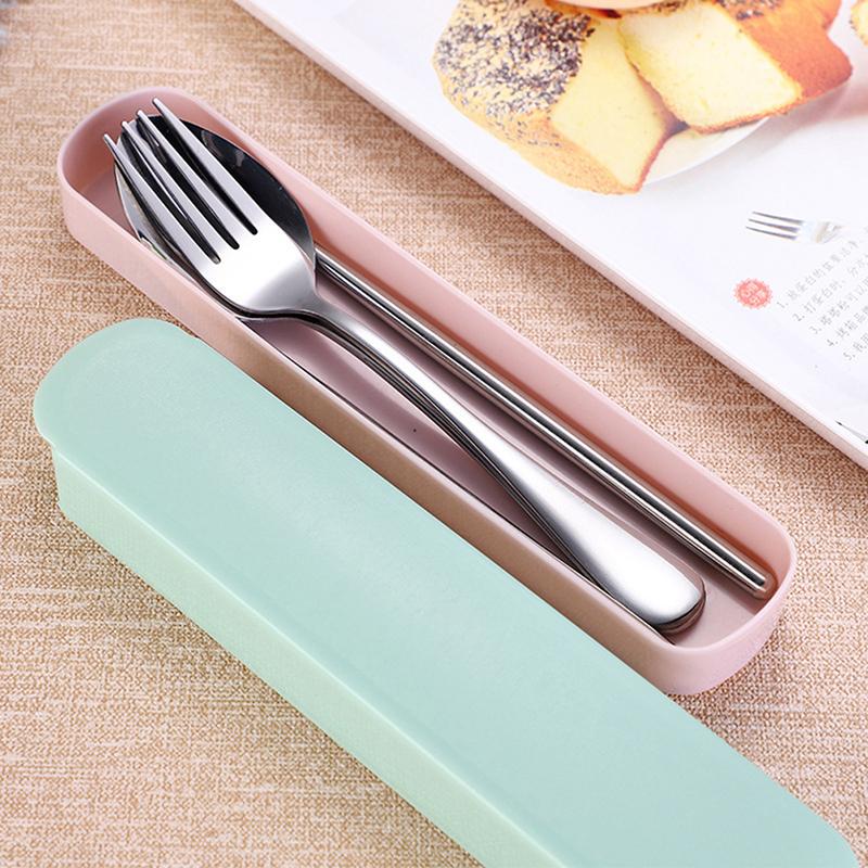 Cutlery Straw Plastic Storage Box Chopsticks Fork Spoon Pull Box Outdoor Travel Portable Tableware Empty Box