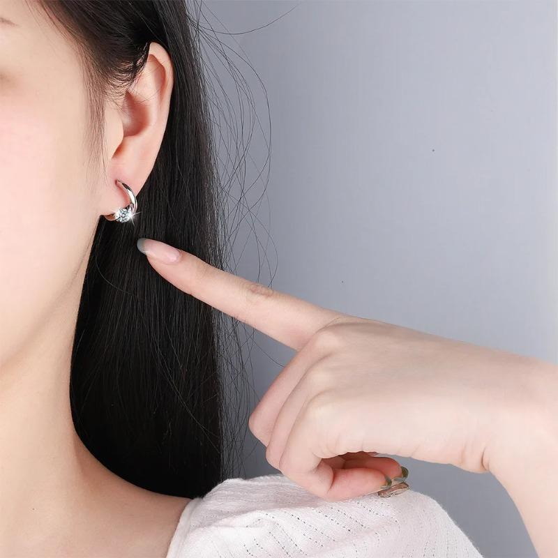 Advanced Sense Earrings Diamond Stud Earrings Women's Hoop Earrings Are Simple and Versatile Trendy and Elegant Party Jewelry
