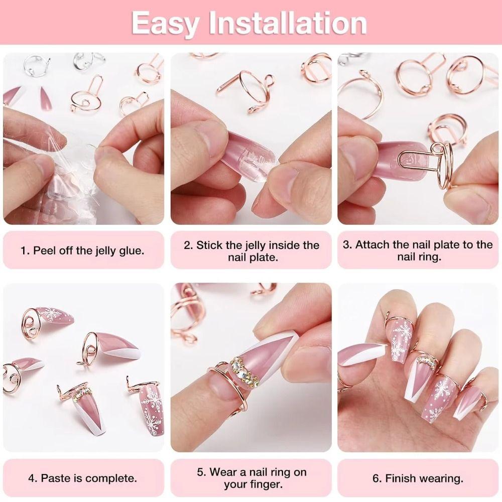10Pcs Adjustable Nail Rings Removable Thin Design Nail Art Decoration Reusable Comfortable To Wear Fingertip Protective Cover