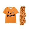 Print Cute Family Set Pajamas, Home Clothes, Family Set Short Sleeve Top Pants Set