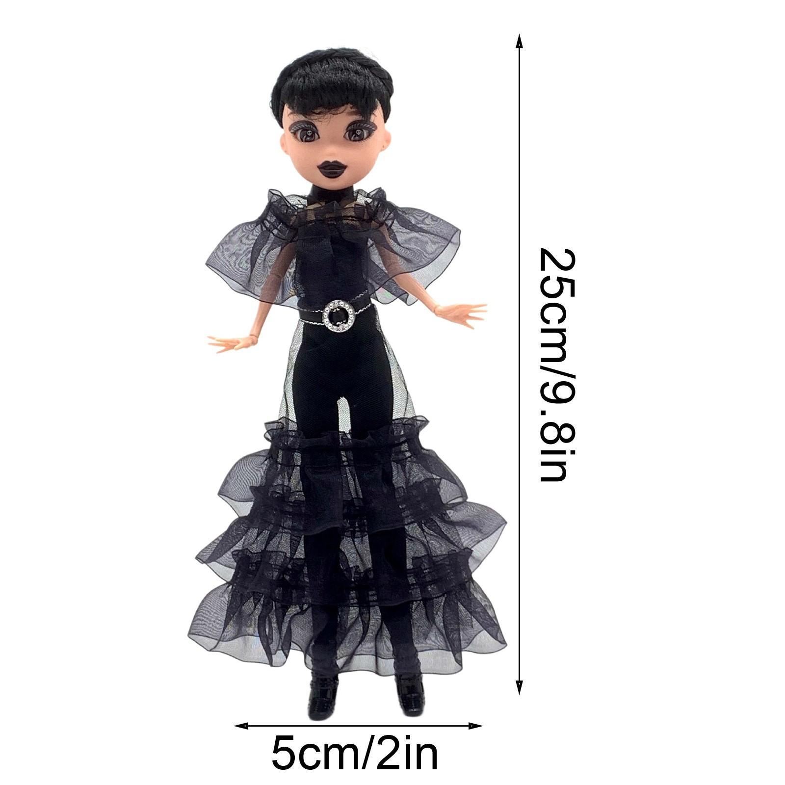 

25 см Wednesday Addams Милая фигурка Детские игрушки Семейка Аддамс Аниме BJD Кукла Украшение комнаты DIY Модель Подарки на день рождения One Size