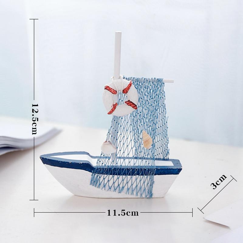 Segelboot-Modell aus Holz, Segelboot, Heimdekoration, Strand, nautischem Design, Marineblau
