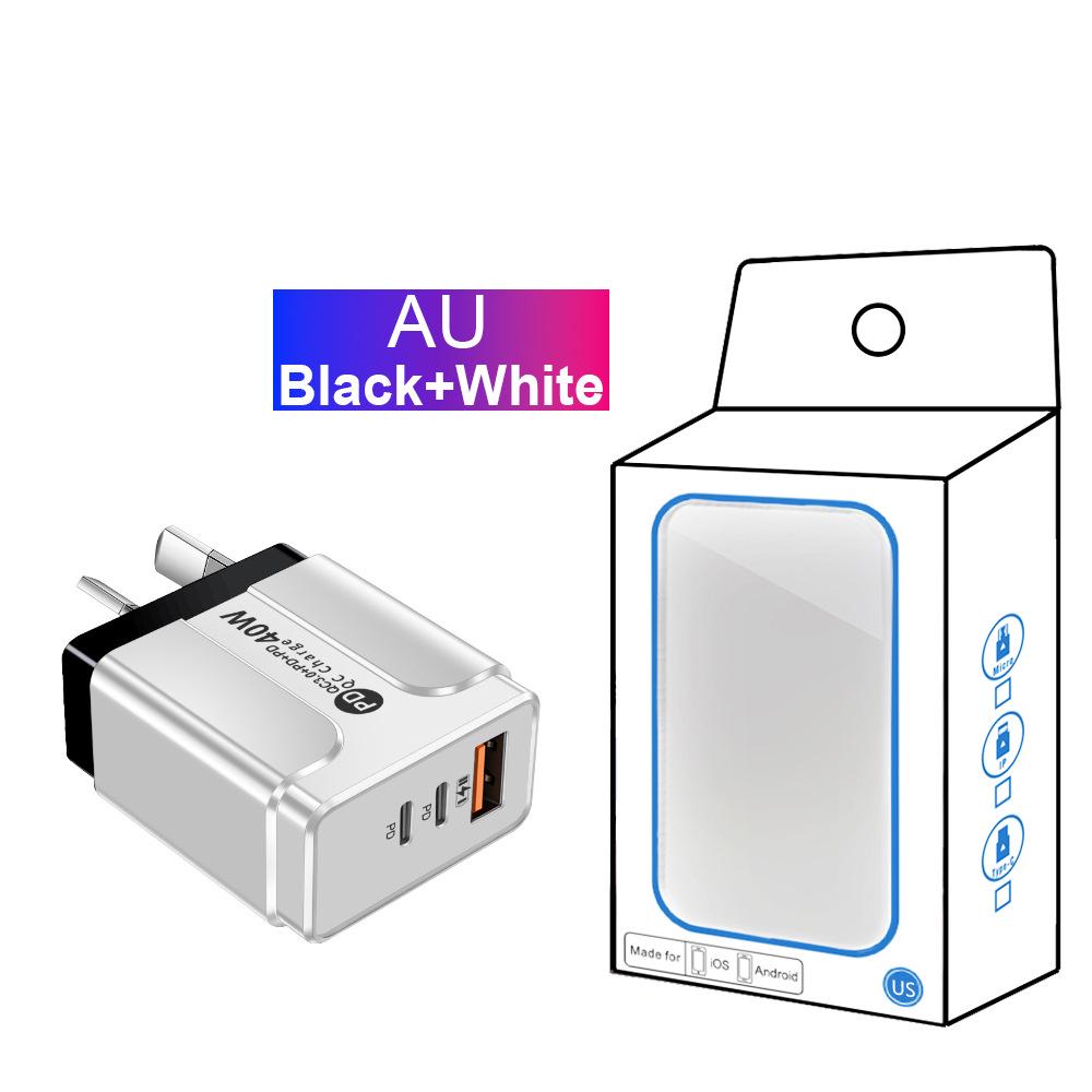 Universal Charger for US/EU/UK/AU: Original Power Adapter with 1 USB + 2 PD Ports