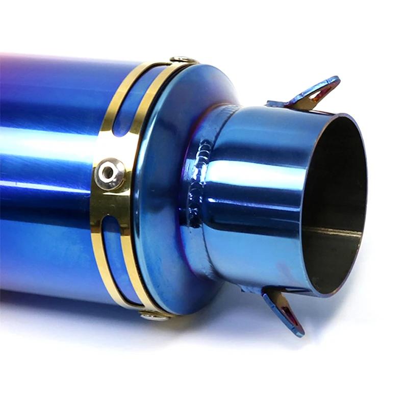 Silenciador Modificado para Motocicleta Tubo de Escape Azul para Y15ZR Yamaha Kawasaki 51mm Universal Tubo de Escape de Gran Cilindrada Escape