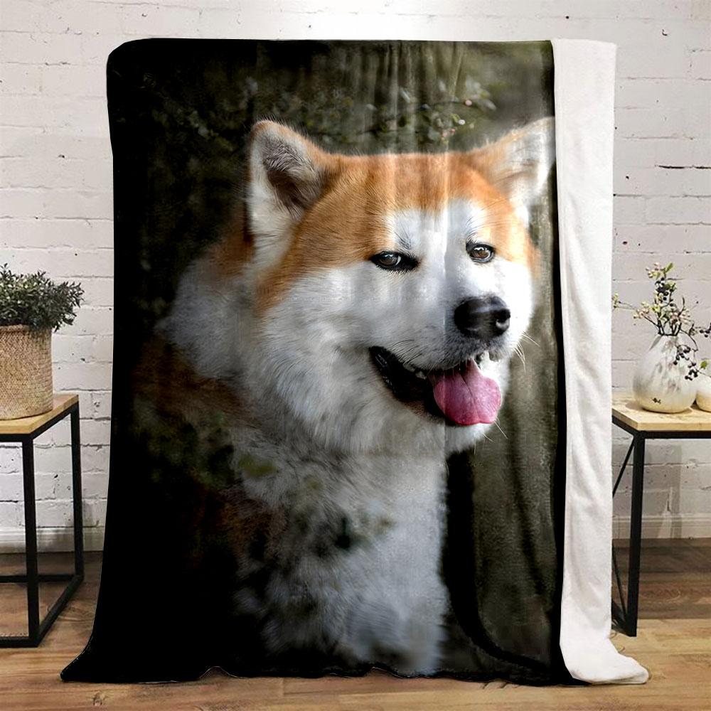 Akita Dog Print Blanket bedroom Blanket for Livingroom Couch lunch break Soft throw for Friend's festival Gift