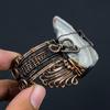 Desert Rose Druzy Pure Copper Wire Wrapped Handmade Jewelry Bangle Bracelet Adjustable For Her