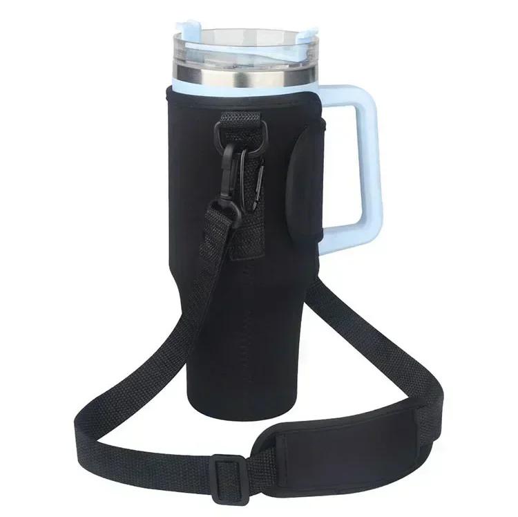 40oz Water Bottle Carrier Bag Pouch Cover for Thermos Water Bottle Holder Adjustable Shoulder Strap Mug Cover