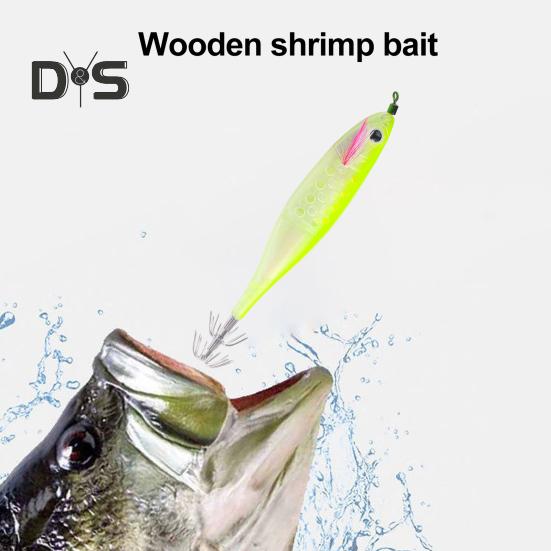 12CM/10G Luminous Shrimp Bait with Squid Jig Hook Realistic Bionic Artificial Lure Saltwater Freshwater Bass Walleye Trout Fishing Accessories