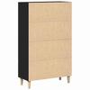 Highboard Black Oak Look 70 x 31 x 115 cm Engineered Wood