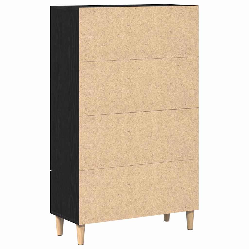Highboard Black Oak Look 70 x 31 x 115 cm Engineered Wood