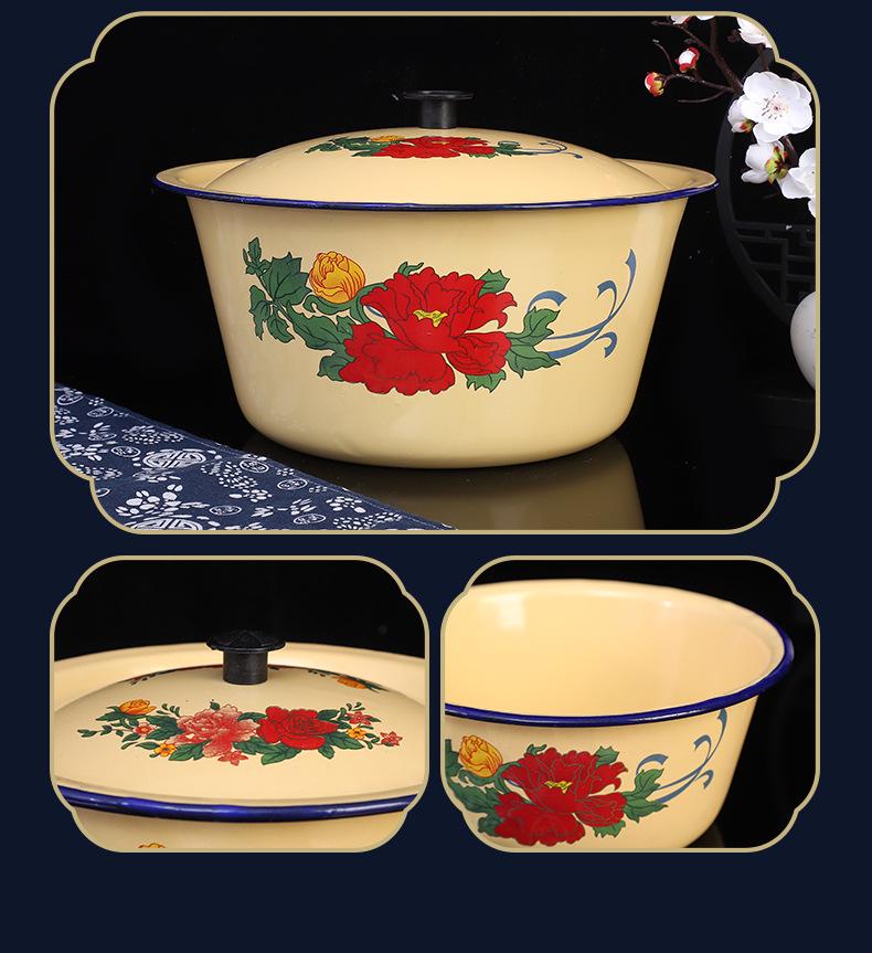 Vintage Yellow Enamel Wash Basin - Nostalgic Retro Soup Bowl