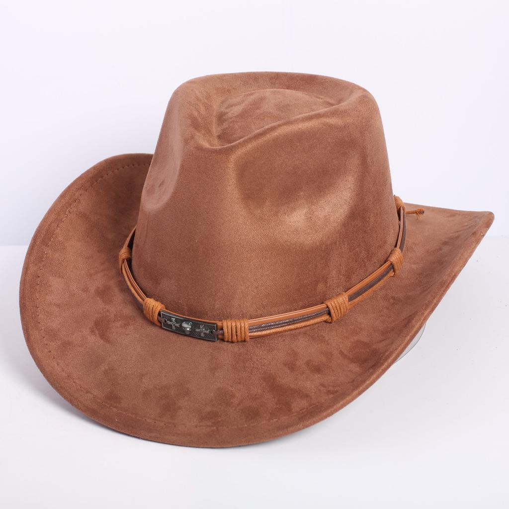 Popolare cappello western da cowboy in camoscio classico europeo e americano moda uomo e donna cappello da cowboy a forma di cuore di pesca stile LO
