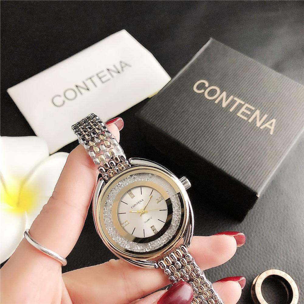 CONTENA Montre à diamant en cristal Montre de mode pour femme
