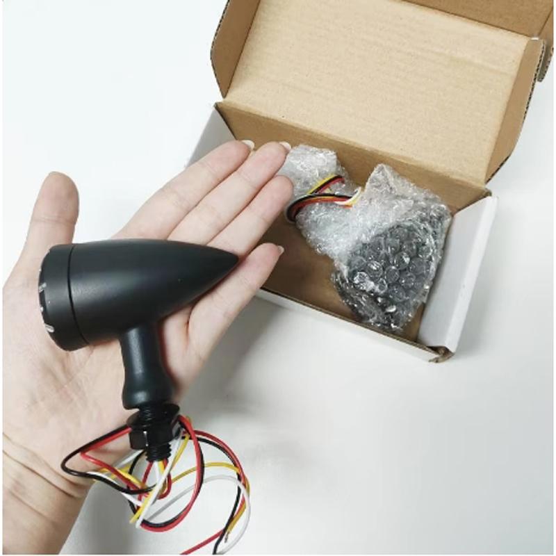 12V Motorcycle LED Turn Signal Brake Running Lamp Modified Bullet Turn Signal Lights LED Universal Motorcycle Indicator Lamp
