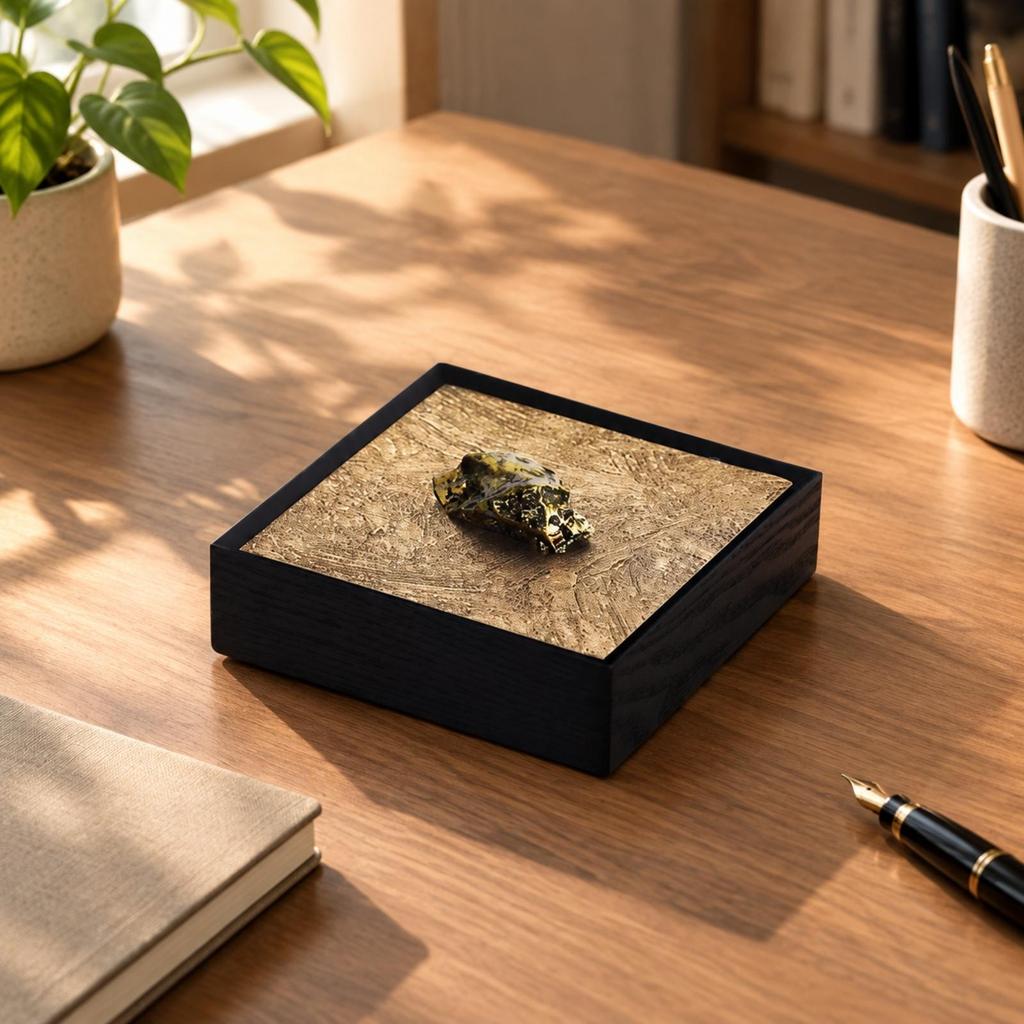 Square Wooden Storage Box Sturdy with Raised Edges for Entryway Table