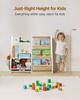 3-Tier Kids Bookshelf, Toy Storage Organizer for Toddler, Book Shelf for Kids Rooms with Sling Book Rack and Storage Bag, Kids Storage Book Shelves
