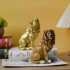 Moderne Minimalistische Zittende Leeuw Beeld Decor Woonkamer Hal Kantoor Bureau Wooninterieur