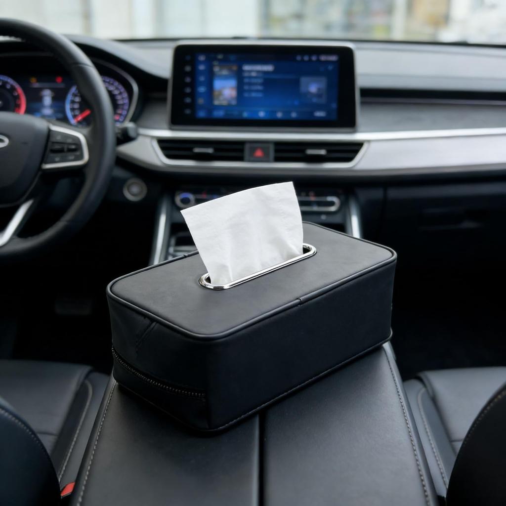 Jimny Tissue Case Dedicated Car Tissue Box Compatible with All Models Usable in Both Front and Rear Seats Premium PU Leather Car Tissue Box Large Size
