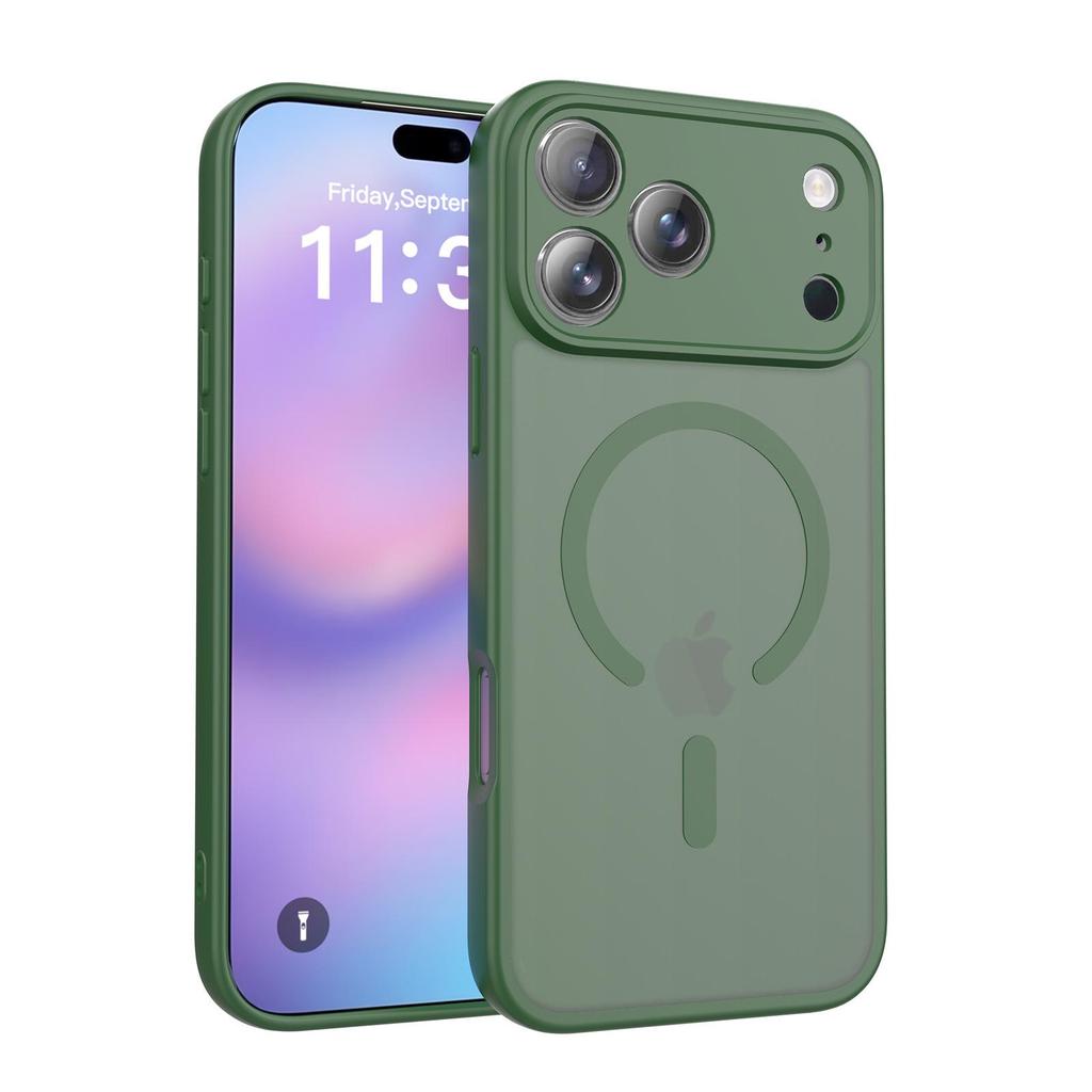 Magnetic Frosted Liquid Skin Feel Case for iPhone 16 Pro Max - Anti-Drop, Fine Hole Design