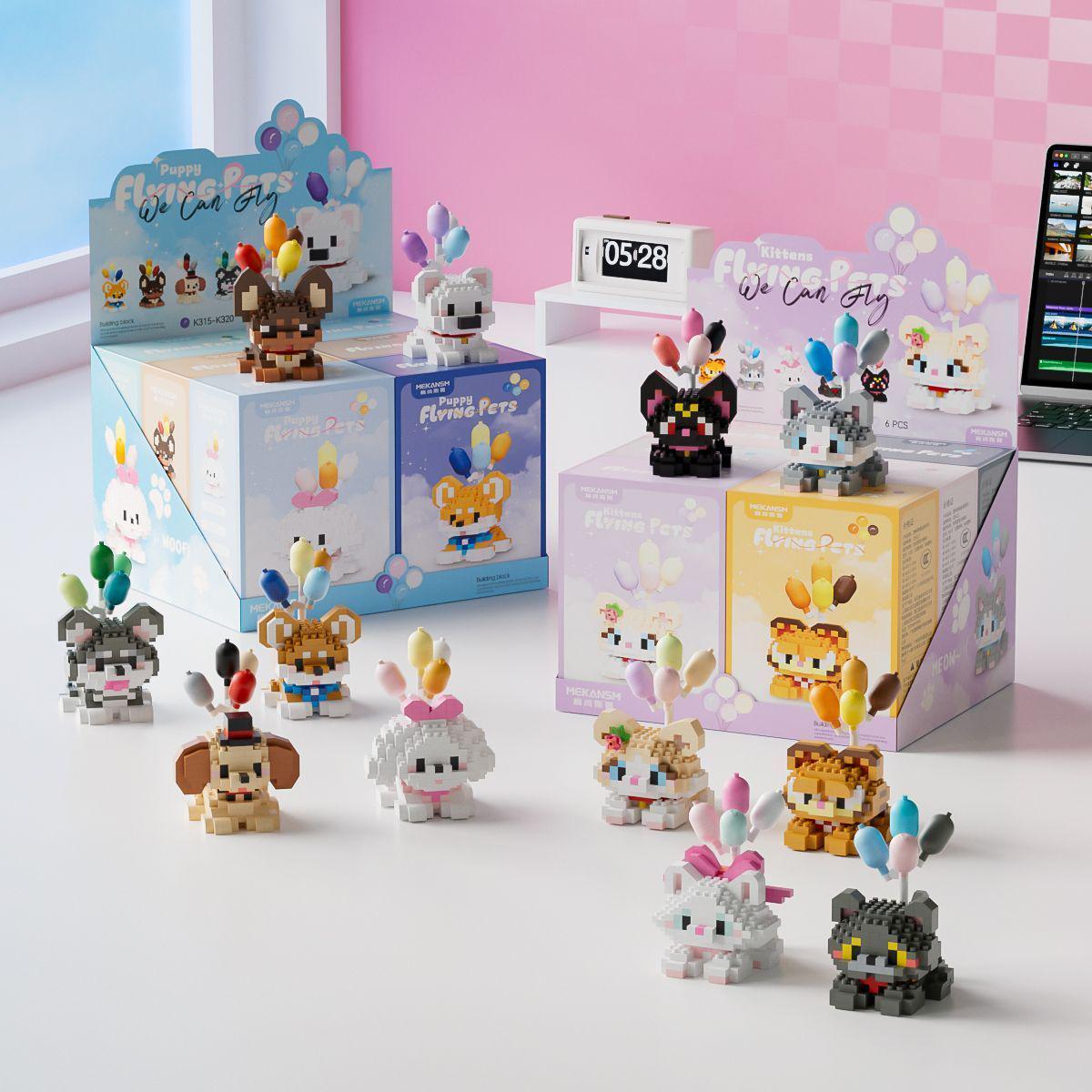 Воздушный питомец Строительные блоки: Образовательная игрушка-антистресс «Котёнок и щенок» Сделай сам Chai Dog