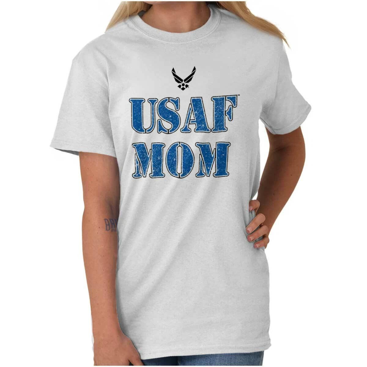 United States Air Force Wings Logo USAF Mom Womens Graphic Crewneck T Shirt Tee XXXL