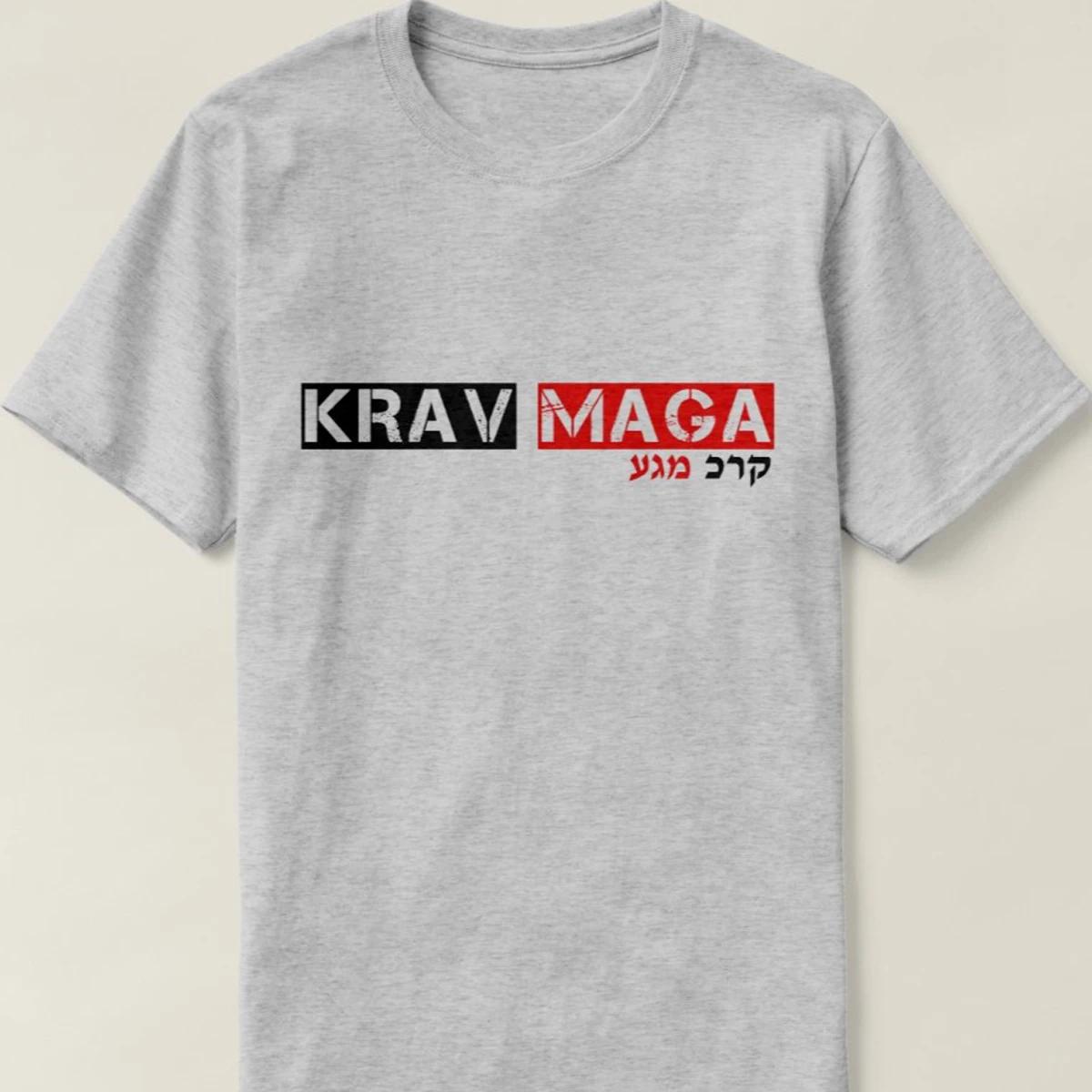Israeli Martial Art Krav Maga EnglishHebrew Font TShirt 100 Cotton ONeck Summer Short Sleeve Casual Unisexs Tshirt Size S3XL S