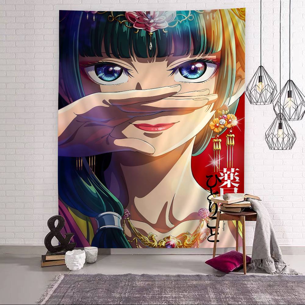 Maomao Anime Deníky lékárnice Barevný gobelín Nástěnná dekorace Závěsný tarot Hippie koberce na stěnu Dekorace na stěnu do koleje