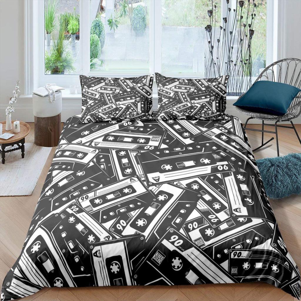Movie Theater Duvet Cover Set Cinema Ticket Bedding Set Filmstrip Comforter Cover Bedroom Decor Bedspread Cover Full Size 2/3pcs
