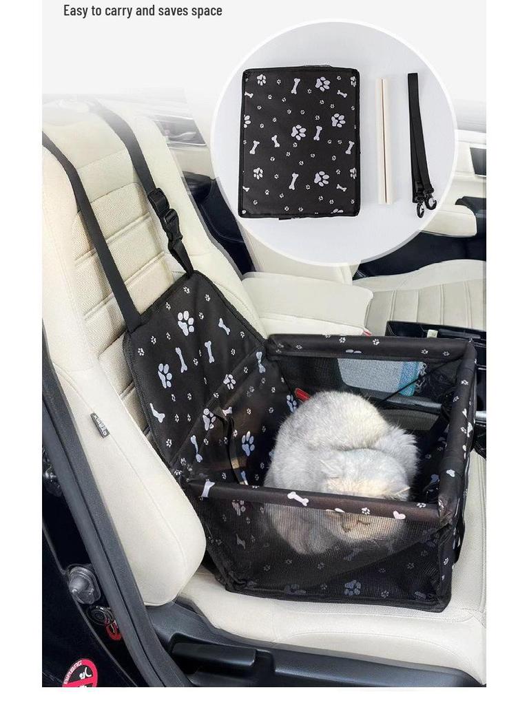 Waterproof Foldable Pet Seat & Mat for Car with Dog Cage & Bed
