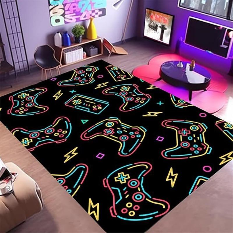 Neon Game Console Carpet E-sports Room Decoration Carpet Washroom Floor Mat Rugs for Bedroom Carpets for Living Room