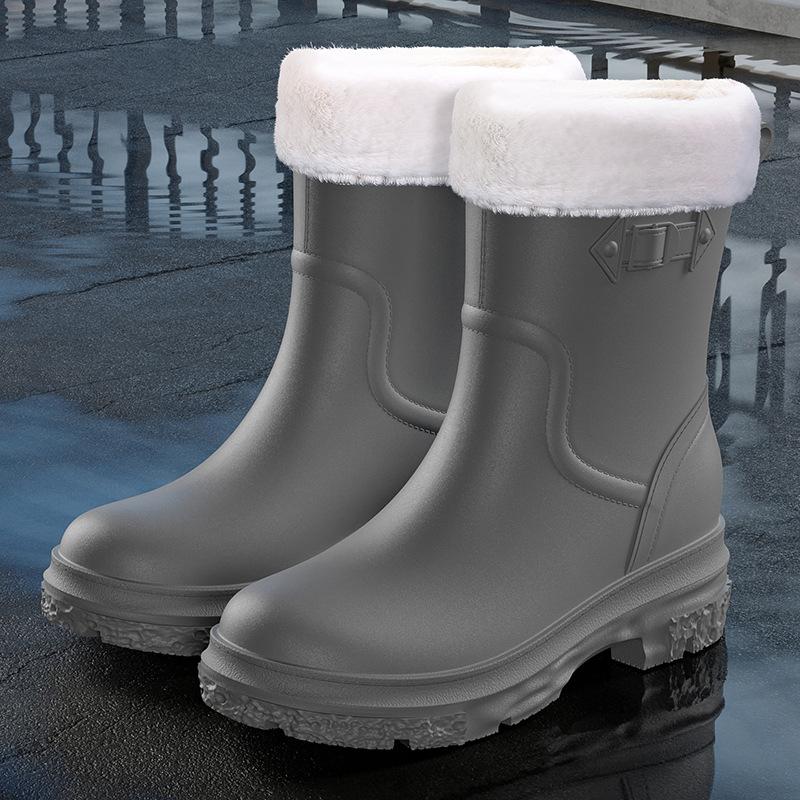 Water shoes new medium and low tube women's fashion rain boots, women's outer wear thickened non-slip women
