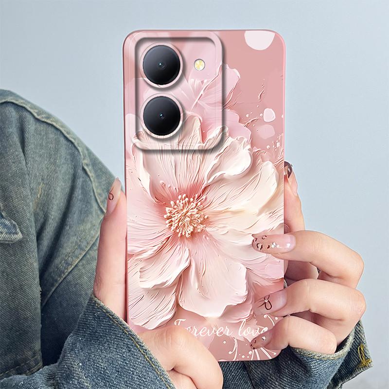 For Vivo Y36 5G Phone Case V2248 Funda Soft Silicone Cute Panda Flower Boys Girls Shell Cartoon Back Cover Protective Casing