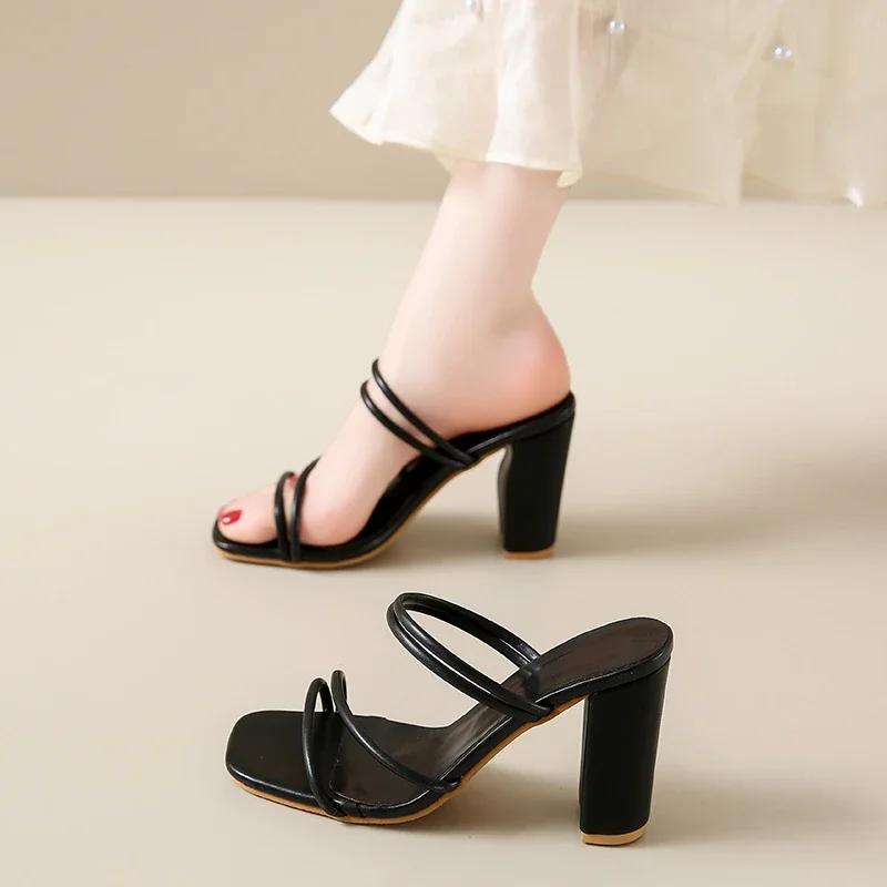 Ciabatte Estive Eleganti con Tacco Alto per Donna Sandalo alla Moda con Tacco Scarpe con Plateau Fashion di Design Ciabatte Infradito Signora Zapatilla