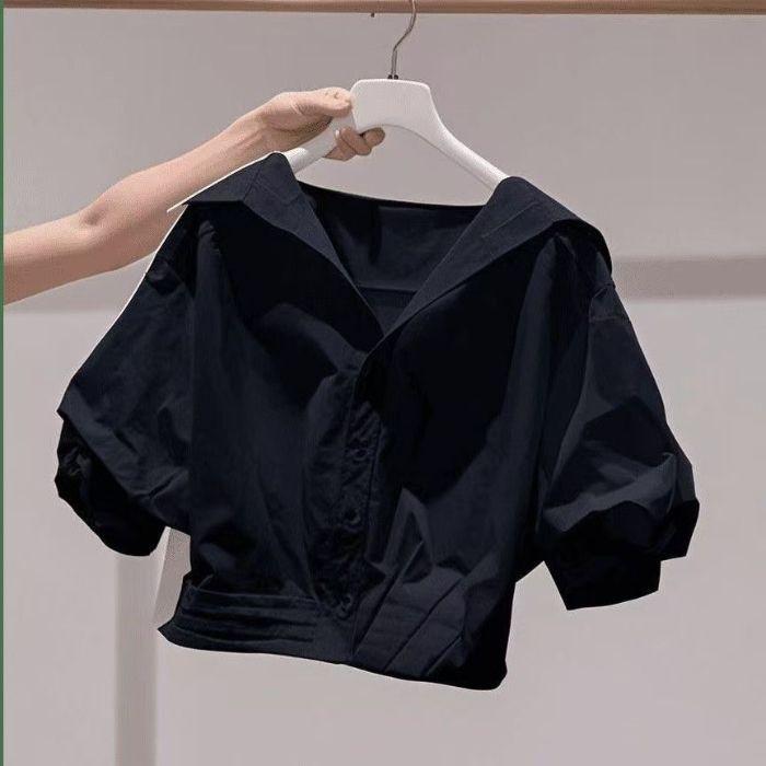 Elegant White Polo Shirt For Women With Stretch Fabric Short Sleeve Summer Top