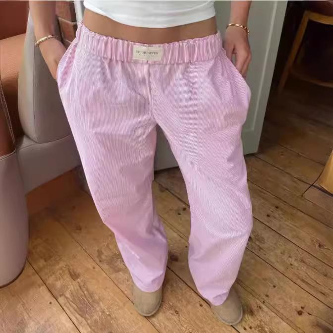 

Модные повседневные хлопковые брюки в полоску XS